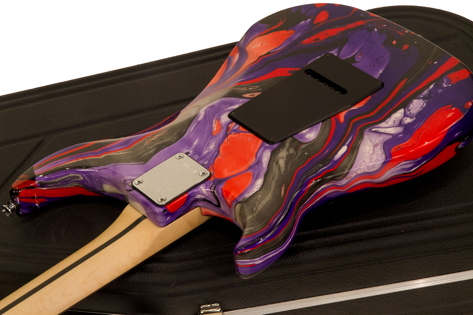 Vigier Excalibur Supraa Hsh Trem Rw - Rock Art Purple Red Black - Str shape electric guitar - Variation 3