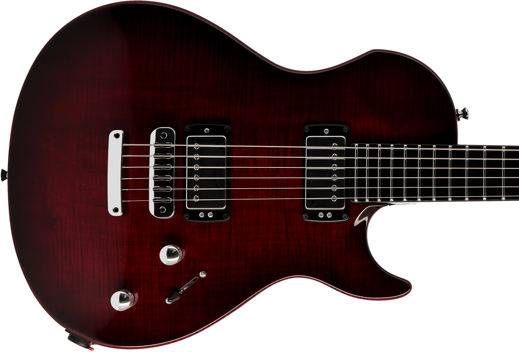 Vigier G.v. Wood Hh Ht Phe - Deep Burgundy Fade - Single cut electric guitar - Variation 1