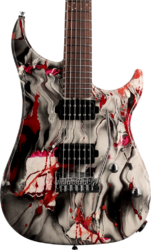Str shape electric guitar Vigier                         Excalibur Kaos (HH, Trem, RW) - Rock art chrome black red