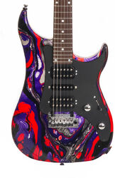 Str shape electric guitar Vigier                         Excalibur SupraA (RW) - Rock art purple red black