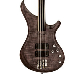 Solid body electric bass Vigier Passion IV Fretless iMetal - Black diamond