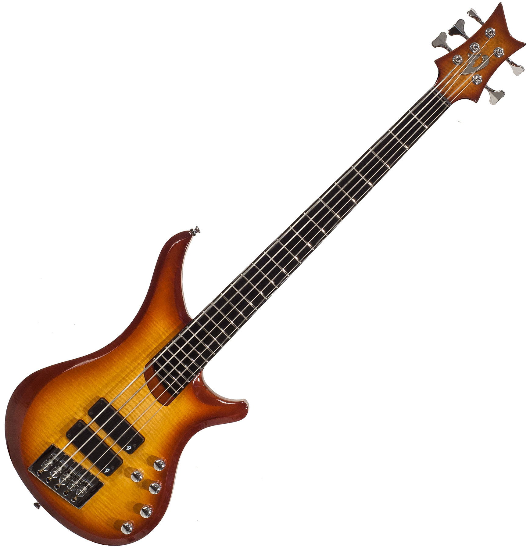 amber Solid body electric bass yellow