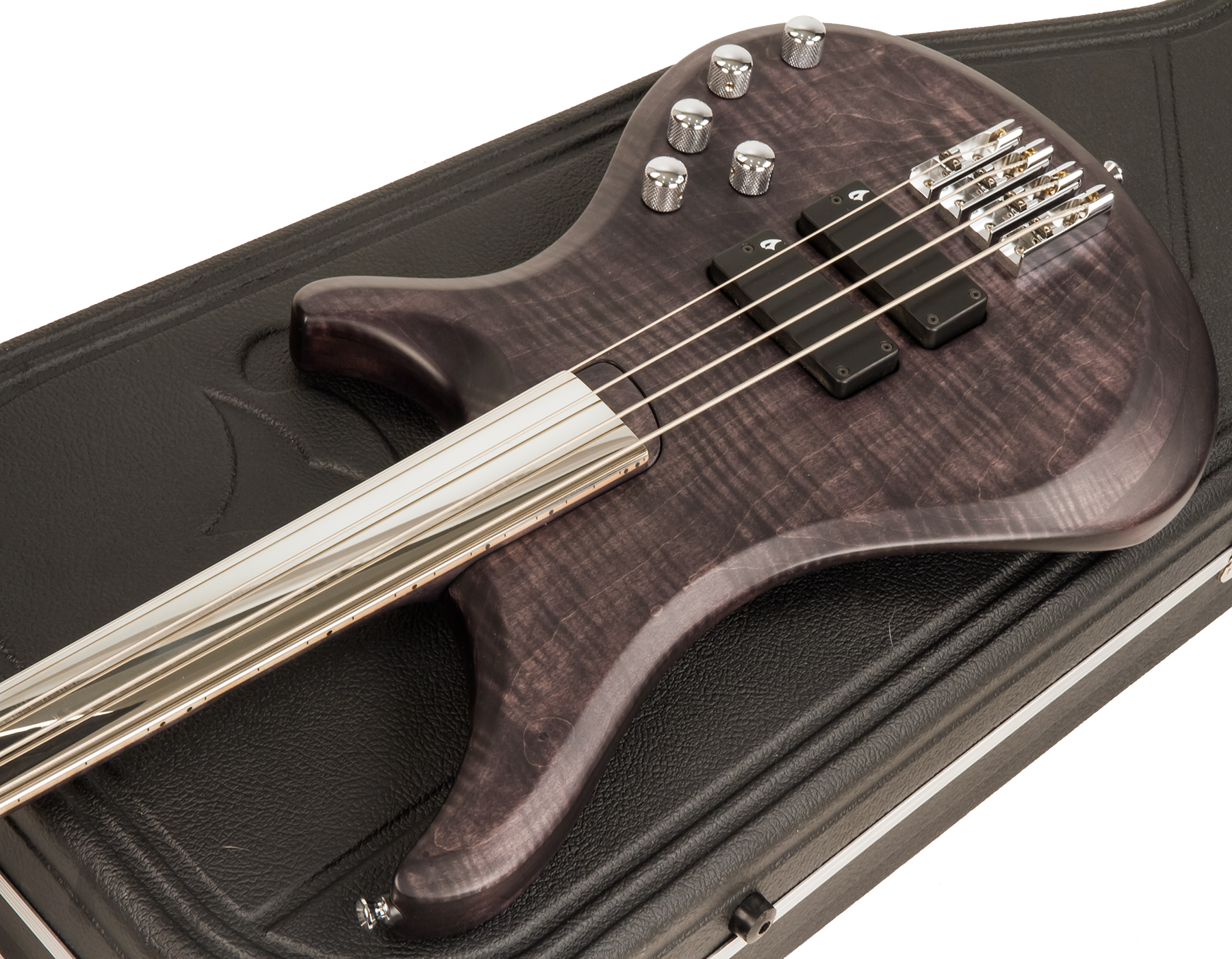 Vigier Passion Iv Fretless Imetal Active Dm +etui - Black Diamond - Solid body electric bass - Variation 3