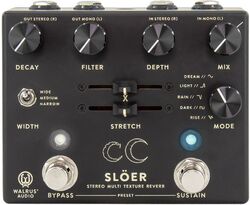 Reverb, delay & echo effect pedal Walrus Slöer Stereo Reverb Black