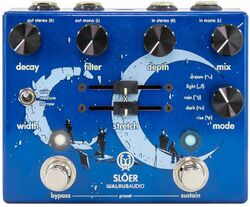 Reverb, delay & echo effect pedal Walrus Slöer Stereo Reverb Blue