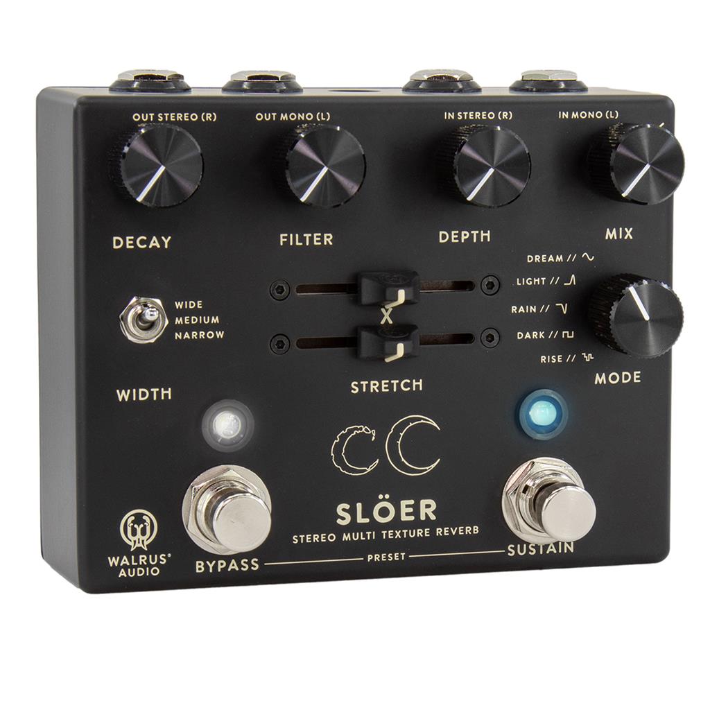 Walrus Sloer Stereo Ambient Reverb Black - Reverb, delay & echo effect pedal - Variation 1