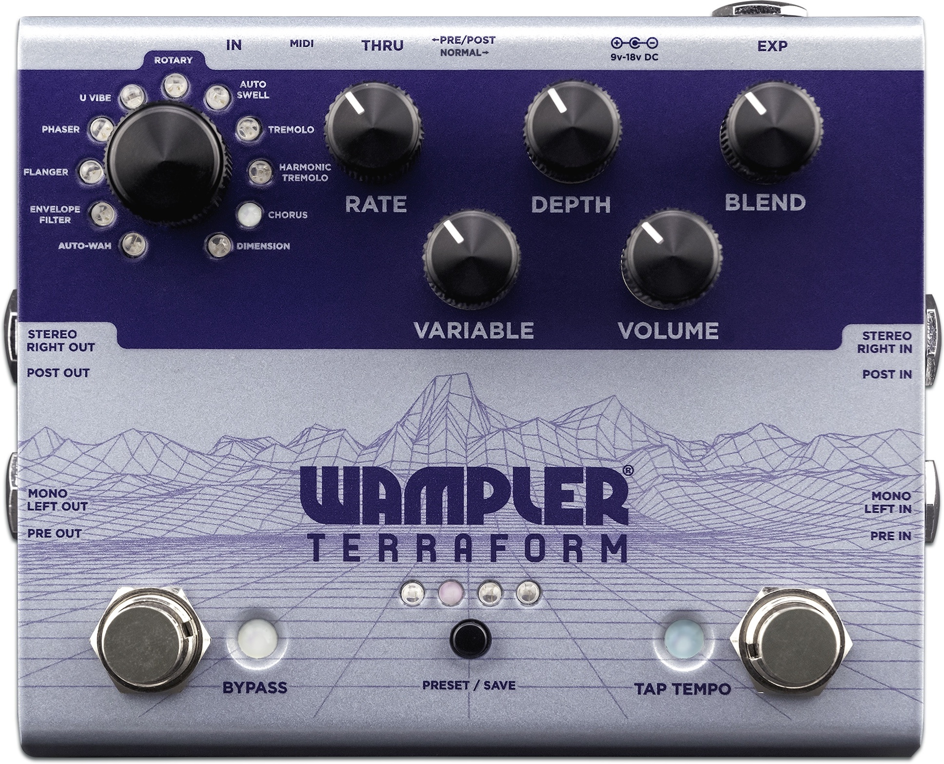 Wampler Terraform Modulator - Modulation, chorus, flanger, phaser & tremolo effect pedal - Main picture