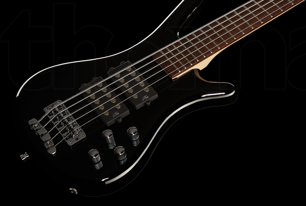 Warwick Corvette $$ 5c Rockbass Active Wen - Solid Black - Solid body electric bass - Variation 1
