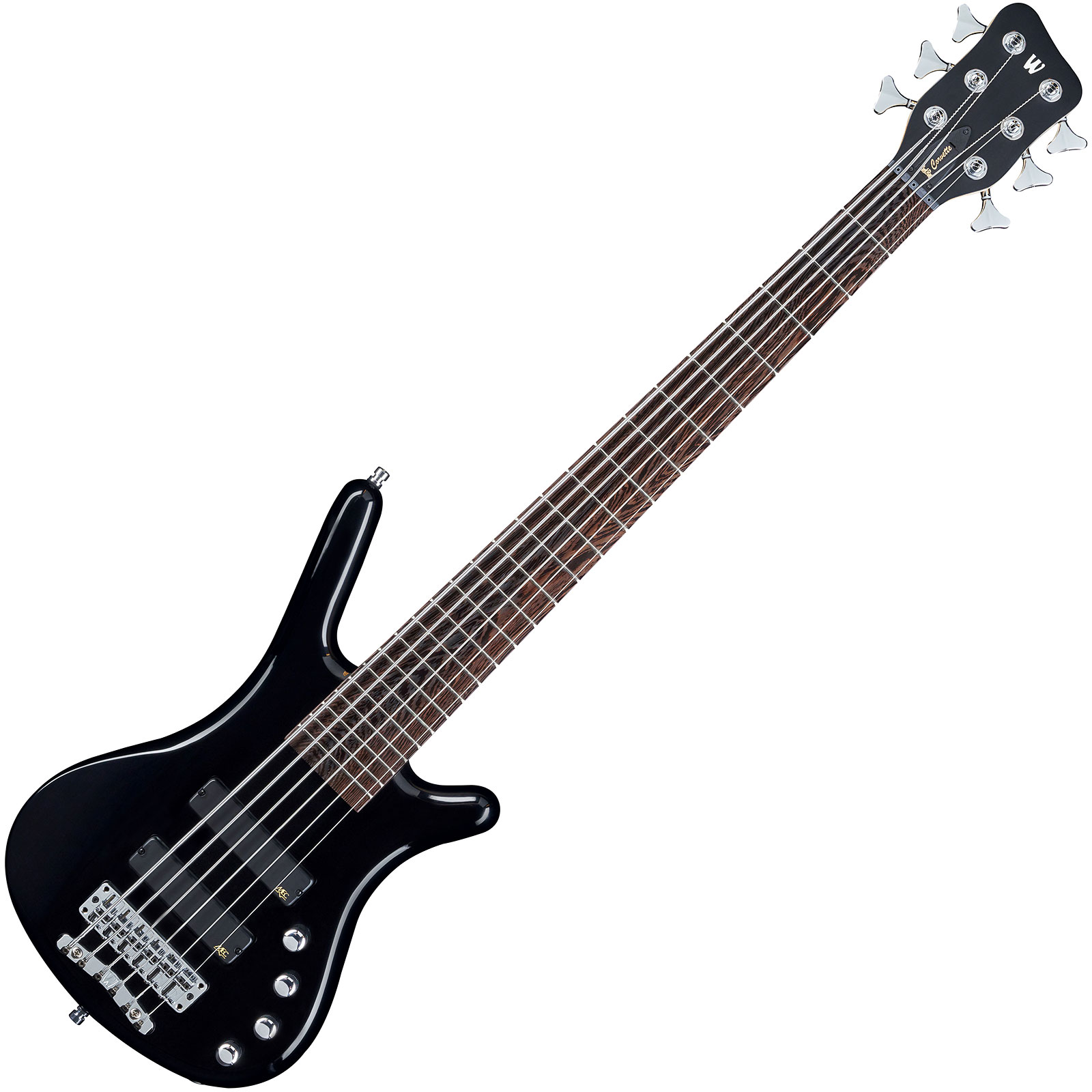 Warwick Rockbass Corvette Basic 6-String - solid black Solid body electric  bass black