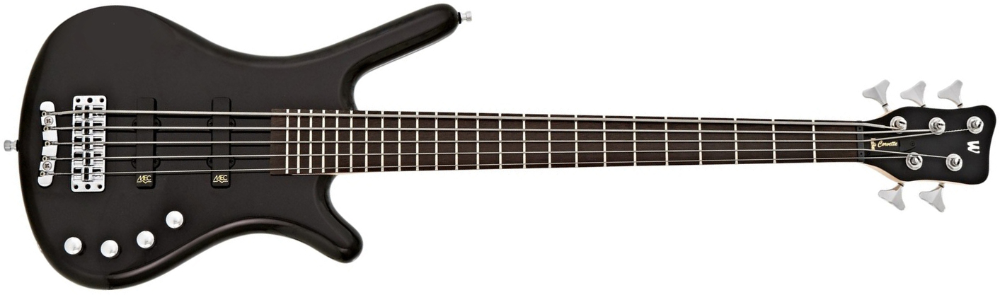 Warwick Corvette Basic 5c Rockbass Active Wen - Solid Black - Solid body electric bass - Main picture