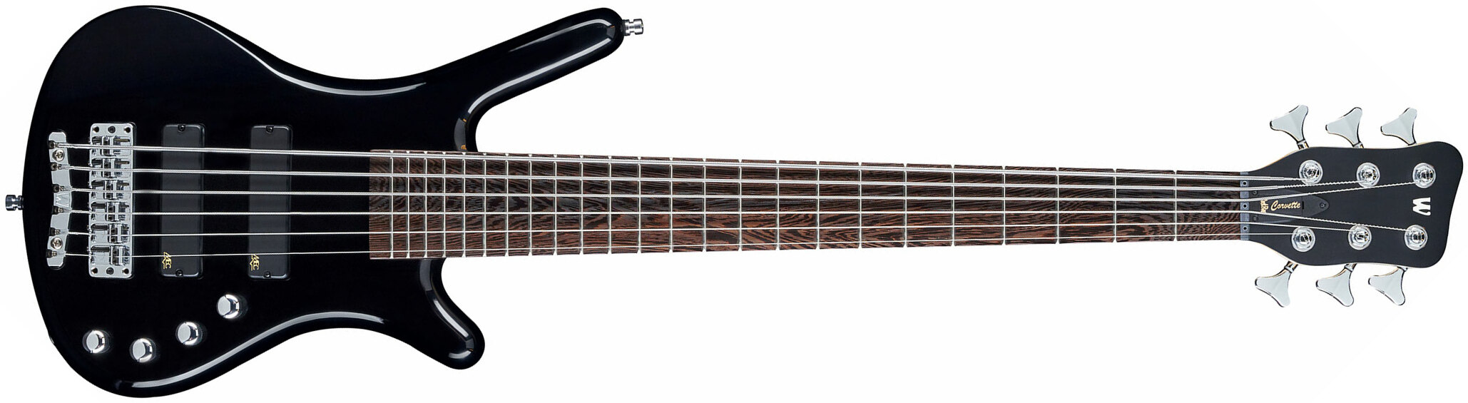 Warwick Corvette Basic 6c Rockbass Active Wen - Solid Black - Solid body electric bass - Main picture