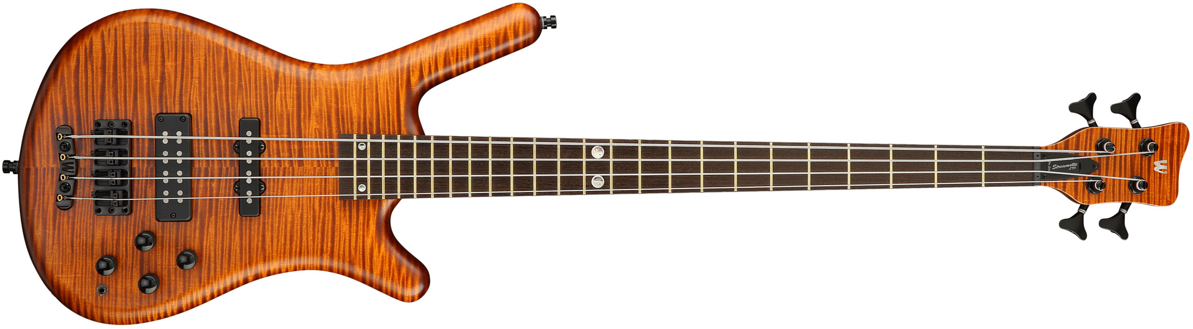 Warwick Streamette 4c Pro Gps Ltd Active Wen - Special Amber Transparent Satin - Solid body electric bass - Main picture