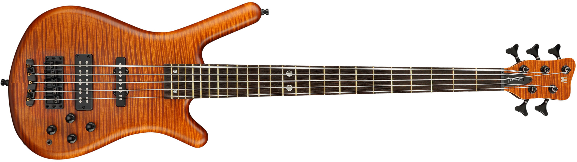 Warwick Streamette 5c Pro Gps Ltd Active Wen - Special Amber Transparent Satin - Solid body electric bass - Main picture