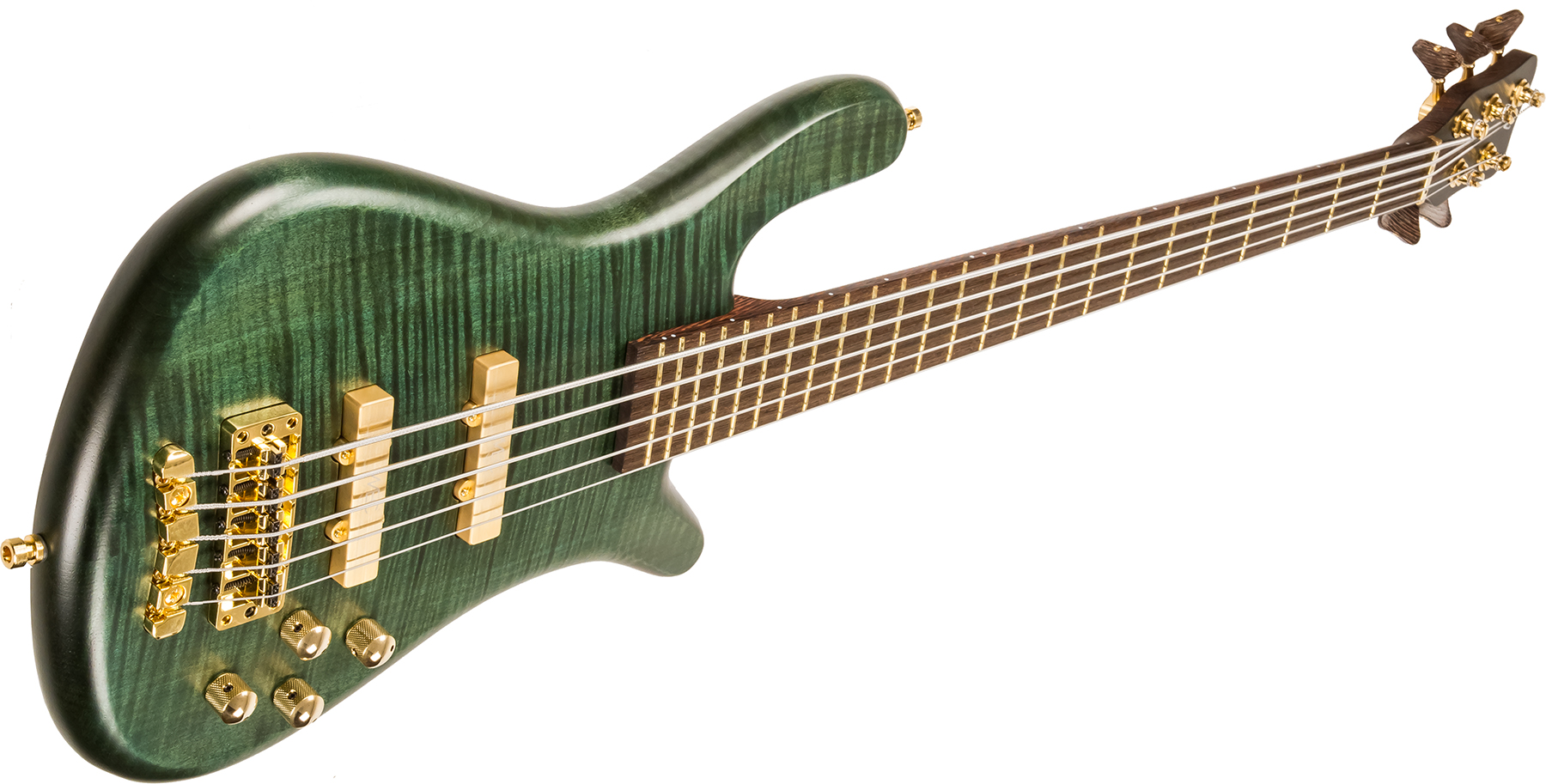 Warwick Custom Shop Streamer Lx 5-strings - Petrol Green Trans Satin - Solid body electric bass - Variation 2