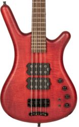 Solid body electric bass Warwick PRO GPS Corvette $$ 4-String Maple Top Ltd - Burgundy red transparent satin