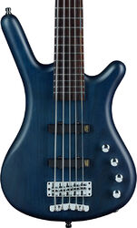 Solid body electric bass Warwick Rockbass Corvette Basic 5-String - Ocean blue trans. satin