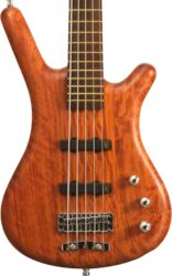 Solid body electric bass Warwick PRO GPS Teambuilt Corvette Bubinga 5-String - Natural transparent satin