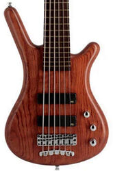 Solid body electric bass Warwick PRO GPS Teambuilt Corvette Bubinga (6-String) - Natural Transparent Satin