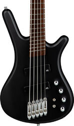 Solid body electric bass Warwick Rockbass Corvette Multiscale 5-String - Solid black satin