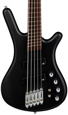 Solid body electric bass Warwick Rockbass Corvette Multiscale 5-String - Solid black satin