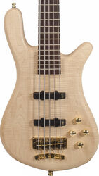 Solid body electric bass Warwick GPS Streamer LX 5 +Bag - Natural satin