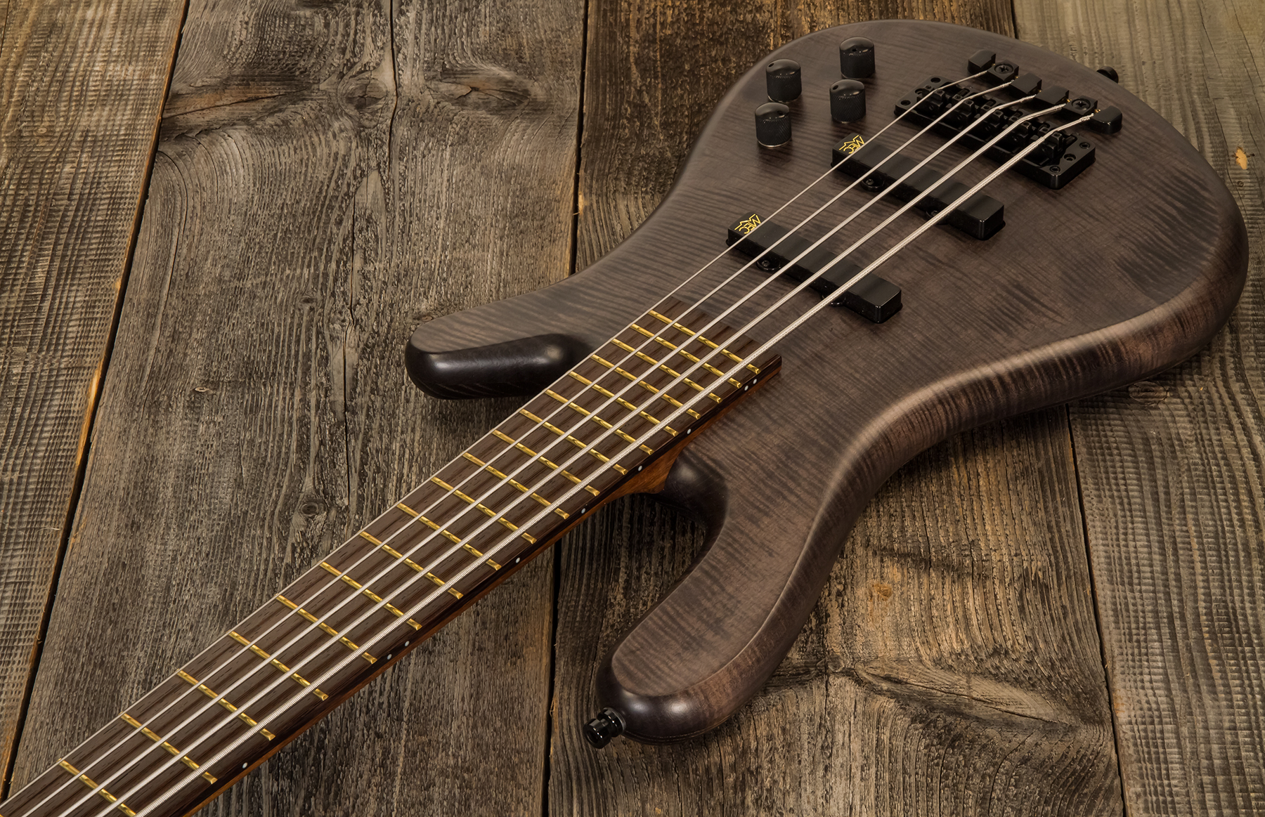 Warwick Streamer Lx5 Pro Gps 5c Active Wen - Maple Nirvana Black Satin - Solid body electric bass - Variation 2