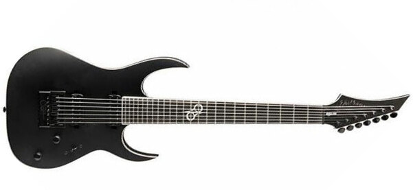 Washburn Px-solar17dlx Parallaxe 7-cordes Hh Ht Eb - Carbon Black - 7 string electric guitar - Main picture