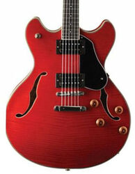 Semi-hollow electric guitar Washburn                       Hollowbody Series HB30WR - Wine red