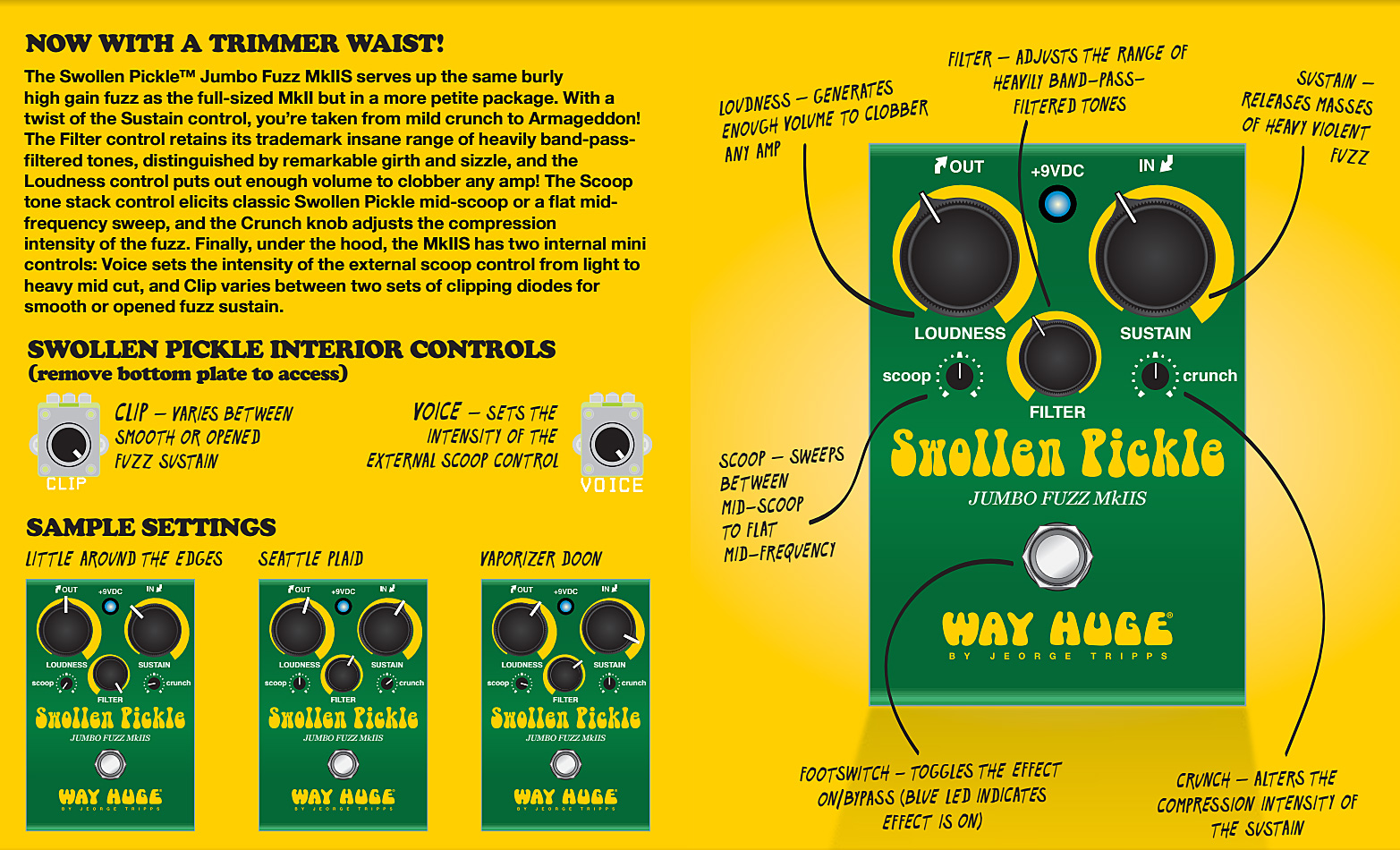 Way Huge Swollen Pickle Jumbo Fuzz Mkiis Whe401s - Overdrive, distortion & fuzz effect pedal - Variation 1