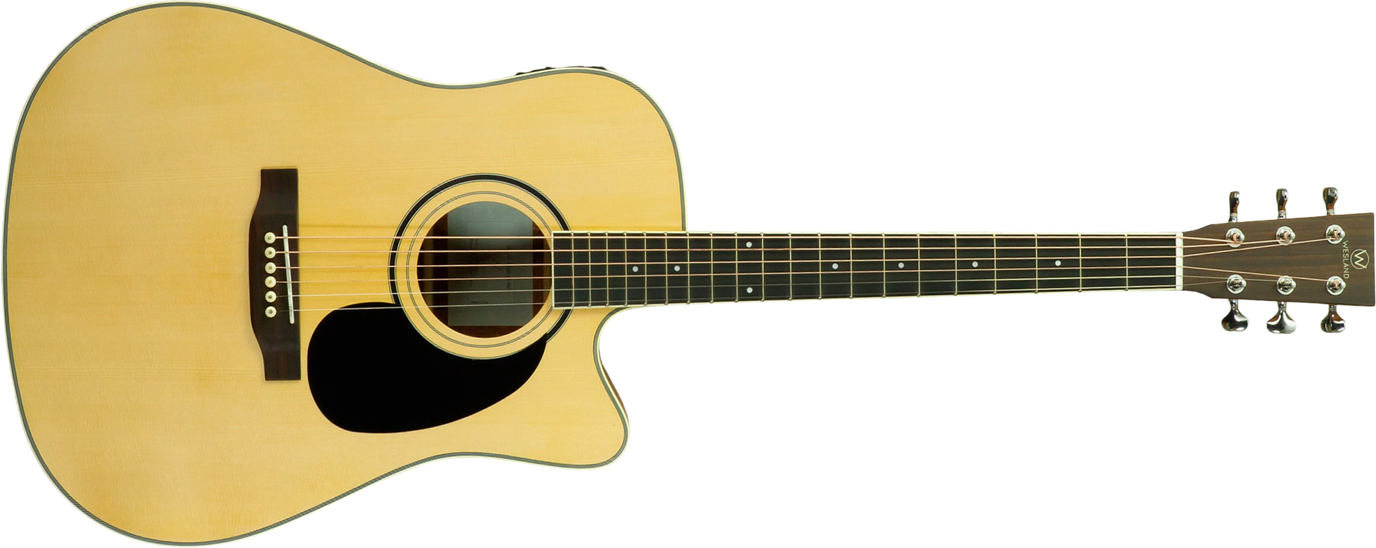 Wesland Dr300-ce-nat Dreadnought Cw Epicea Acajou Tec - Natural - Folk guitar - Main picture
