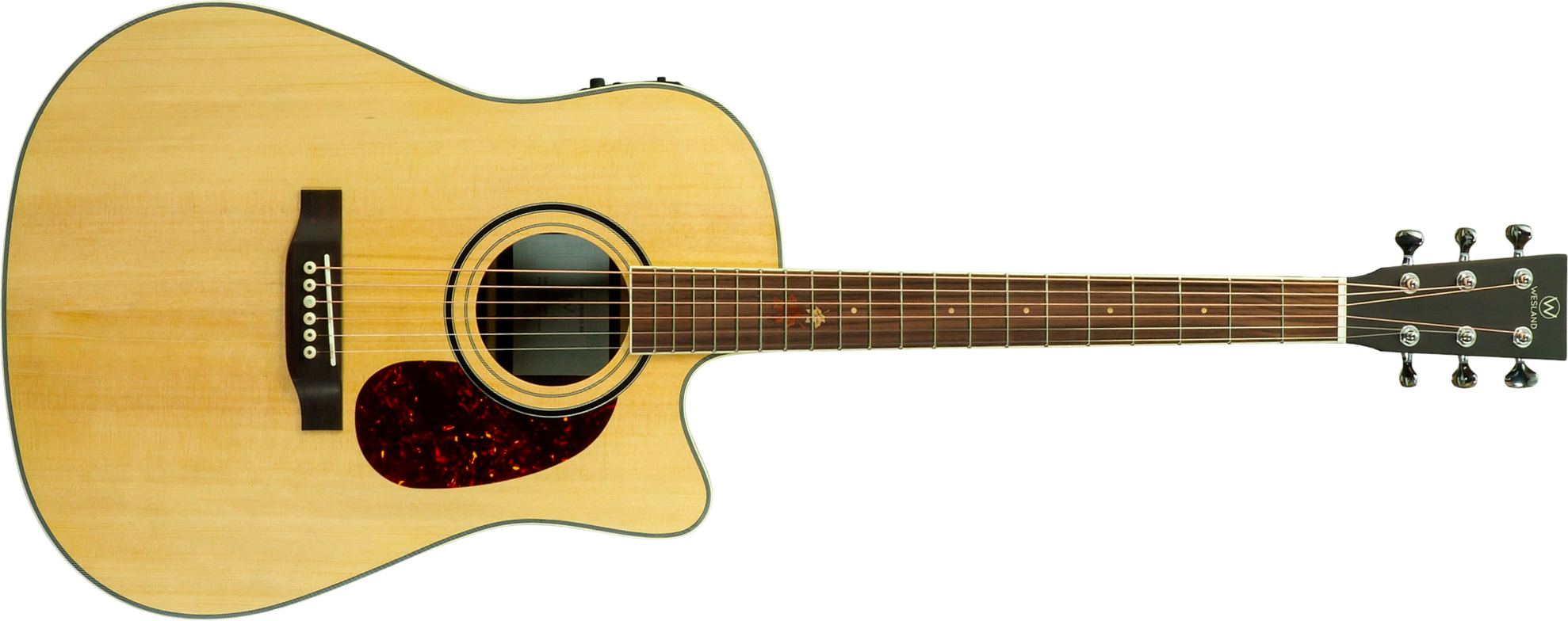 Wesland Dr500-ce-nat Dreadnought Cw Epicea Palissandre Rw - Natural - Folk guitar - Main picture