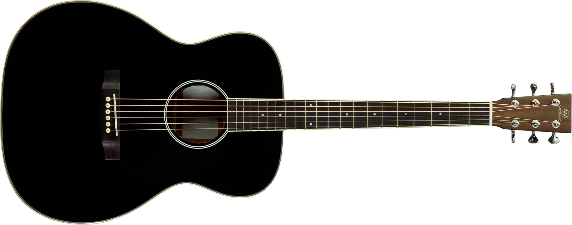 Wesland Om300-bk Om Epicea Acajou Rw - Black - Folk guitar - Main picture