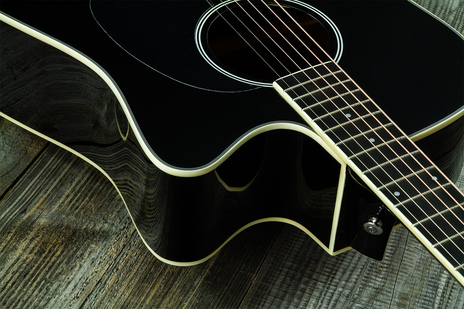 Wesland Dr300-ce-bk Dreadnought Cw Epicea Acajou Rw - Black - Folk guitar - Variation 4