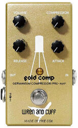 Compressor, sustain & noise gate effect pedal Wren and cuff Gold Comp Compressor