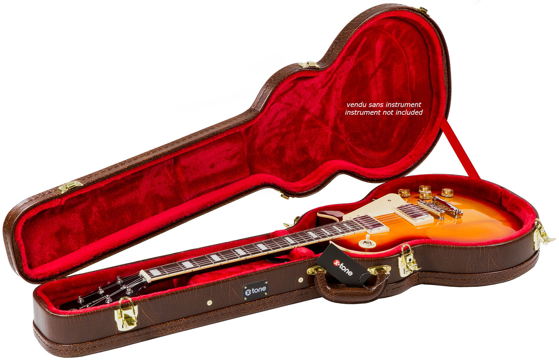 X-tone 1552 Deluxe Electrique Les Paul En Forme Brown - Electric guitar case - Variation 1