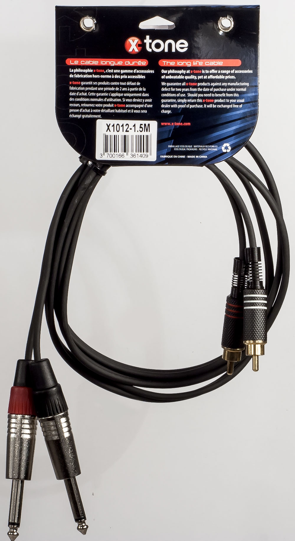 X-tone X1012-1.5m - 2 Jack(m) 6,35 Mono / 2 Rca(m) - Cable - Variation 1