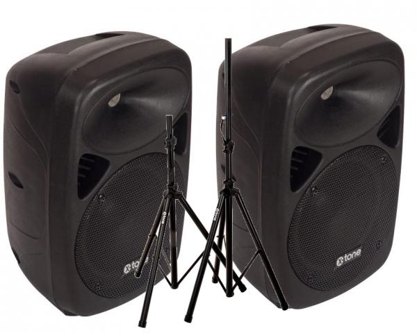 Complete pa system X-tone 2 x SMA8 + Stand X-tone