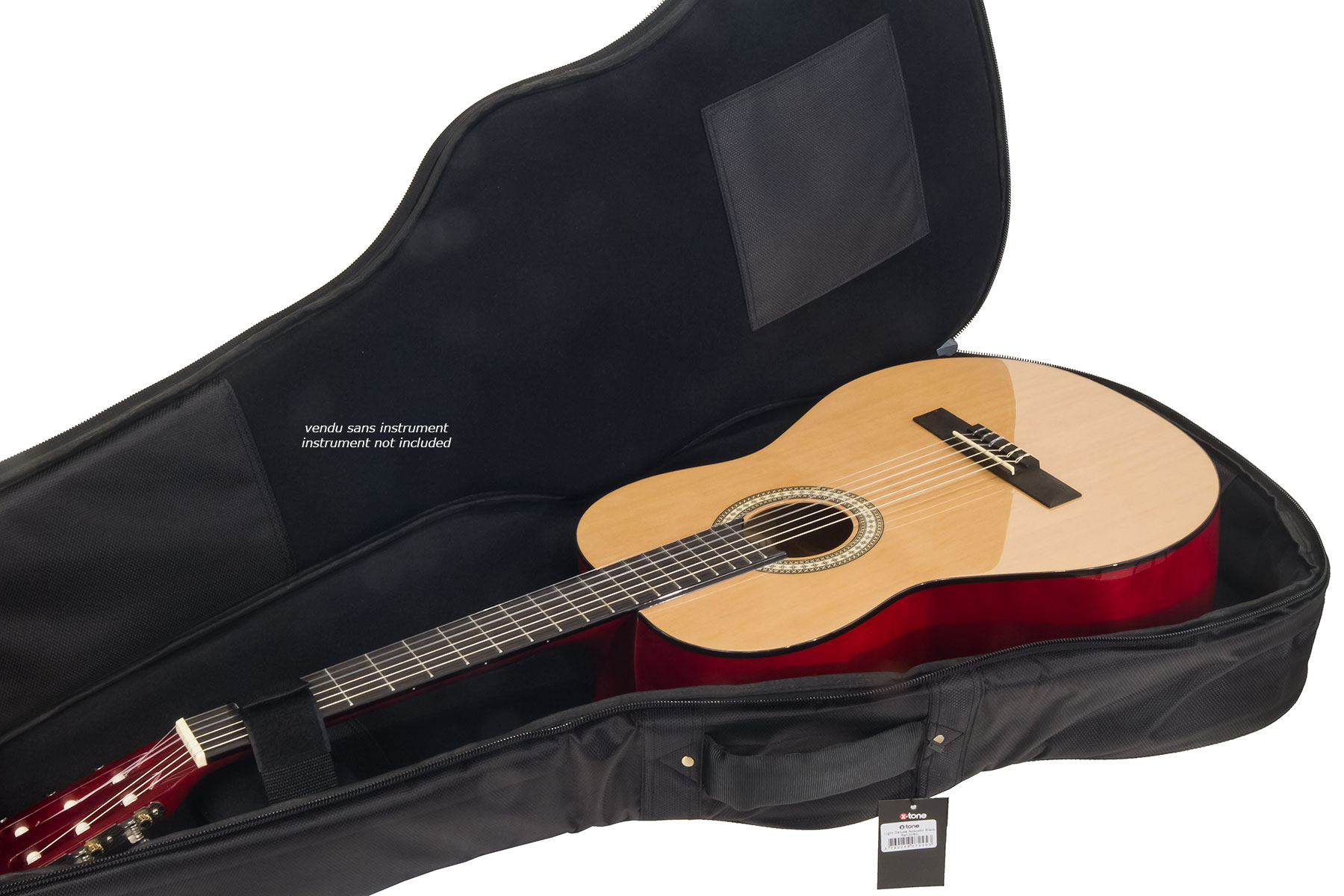 X-tone 2020 Cla44-bk Light Deluxe Classical 4/4 Guitar Bag Black (2082) - Classic guitar gig bag - Variation 5