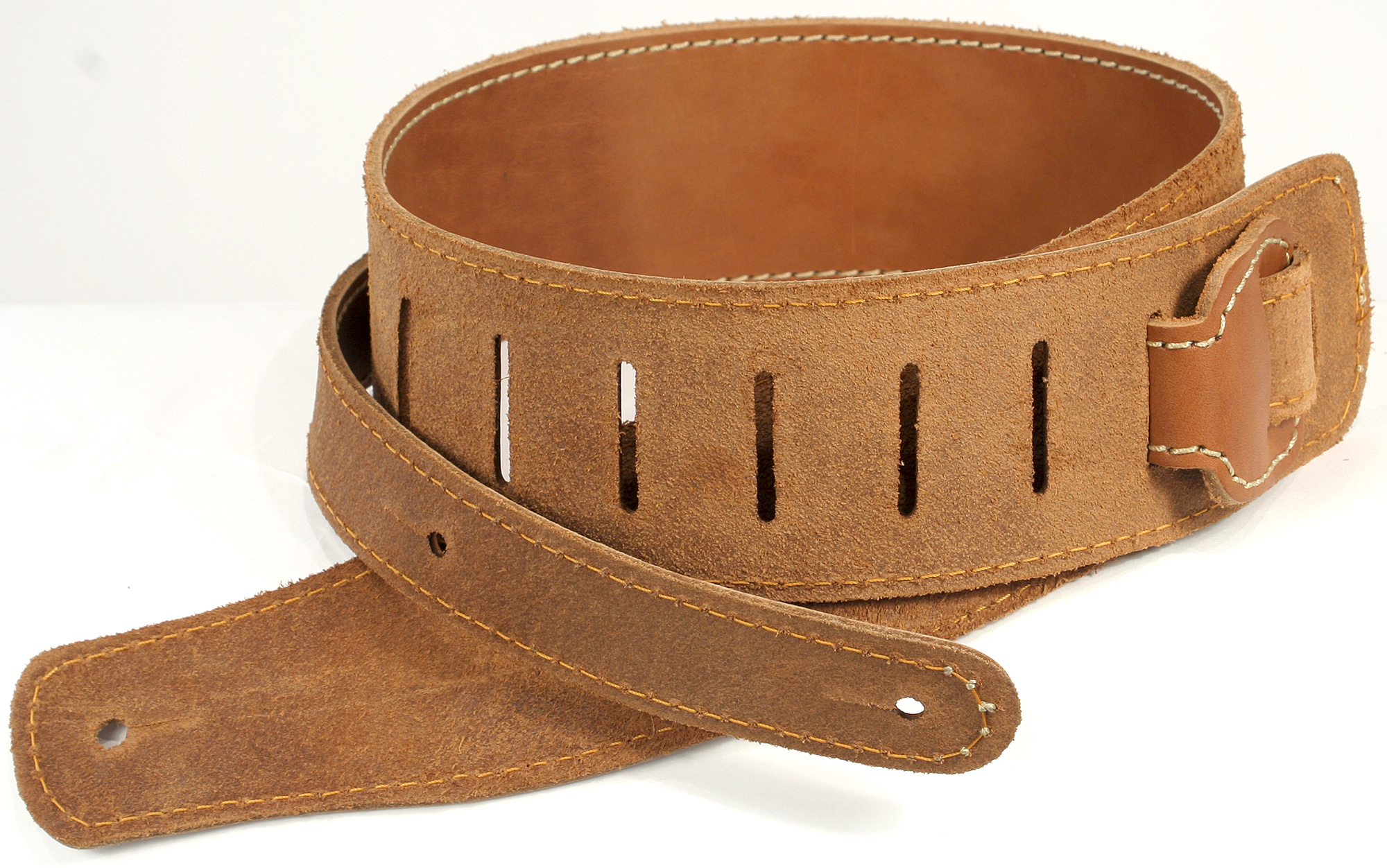 X-tone Xg 3150 Classic Leather Guitar Strap Cuir 6.5cm Brownstone Caramel - Guitar strap - Variation 1