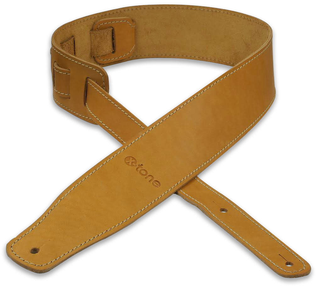 X-tone Xg 3150 Classic Leather Guitar Strap Cuir 6.5cm Brownstone Caramel - Guitar strap - Variation 3