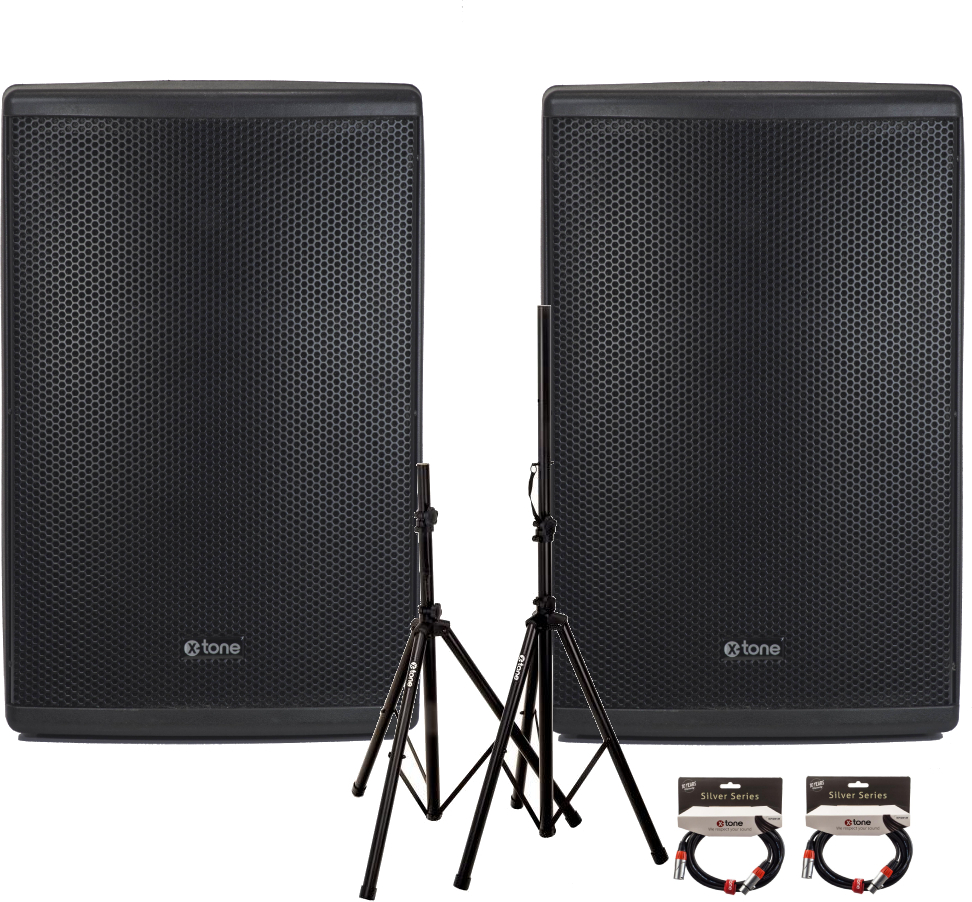 X-tone 2 X Xts-12 + 2  X X2001-3m + Xh 6310 Pied Enceinte Paire - Complete PA system - Main picture