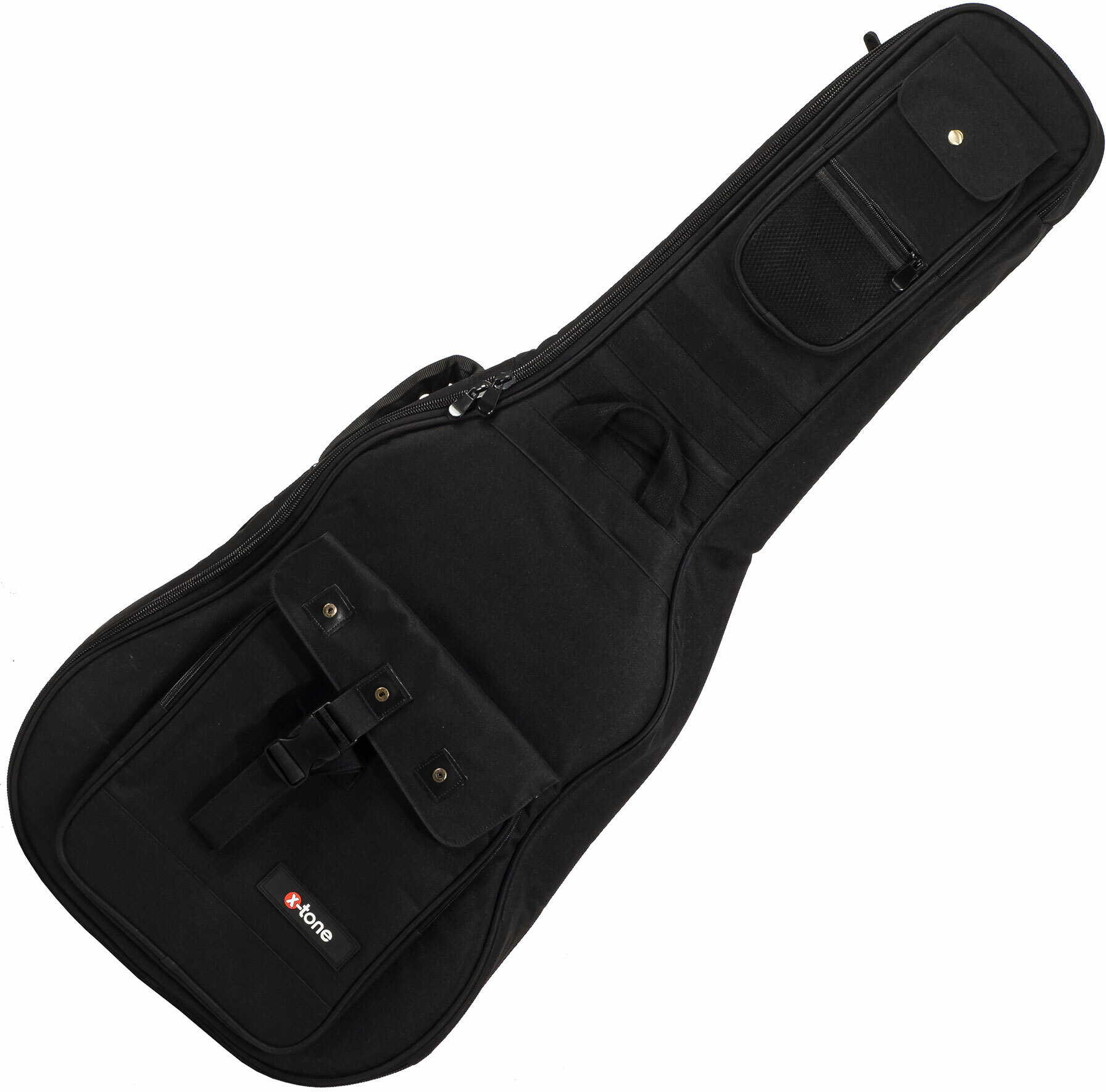 X-tone 2030 Fol-bk Deluxe Nylon Folk Dreadnought Black (2070) - Acoustic guitar gig bag - Main picture