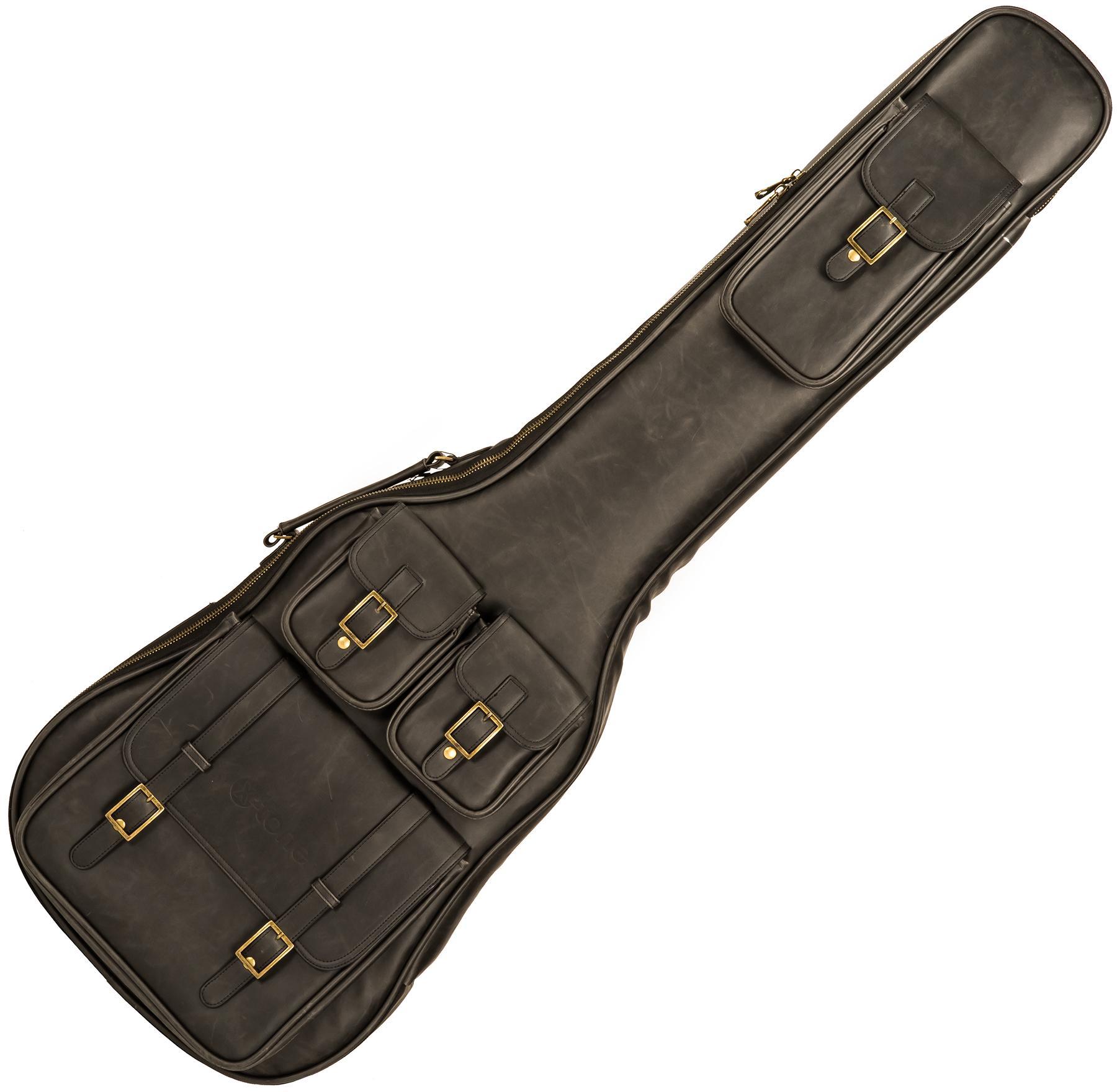Electric bass gig bag X-tone 2035 BAS-MBK Deluxe Leather Electric Bass Bag - Matt Black
