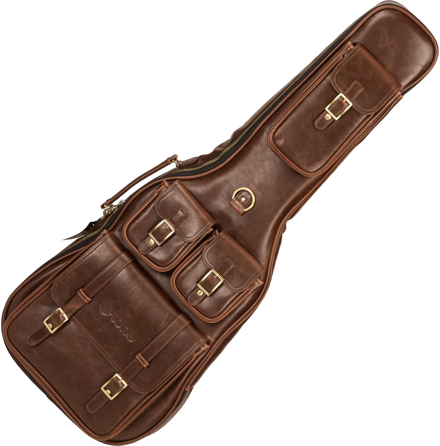 Electric guitar gig bag X-tone 2035 Deluxe Leather Electric Guitar Bag - Brown