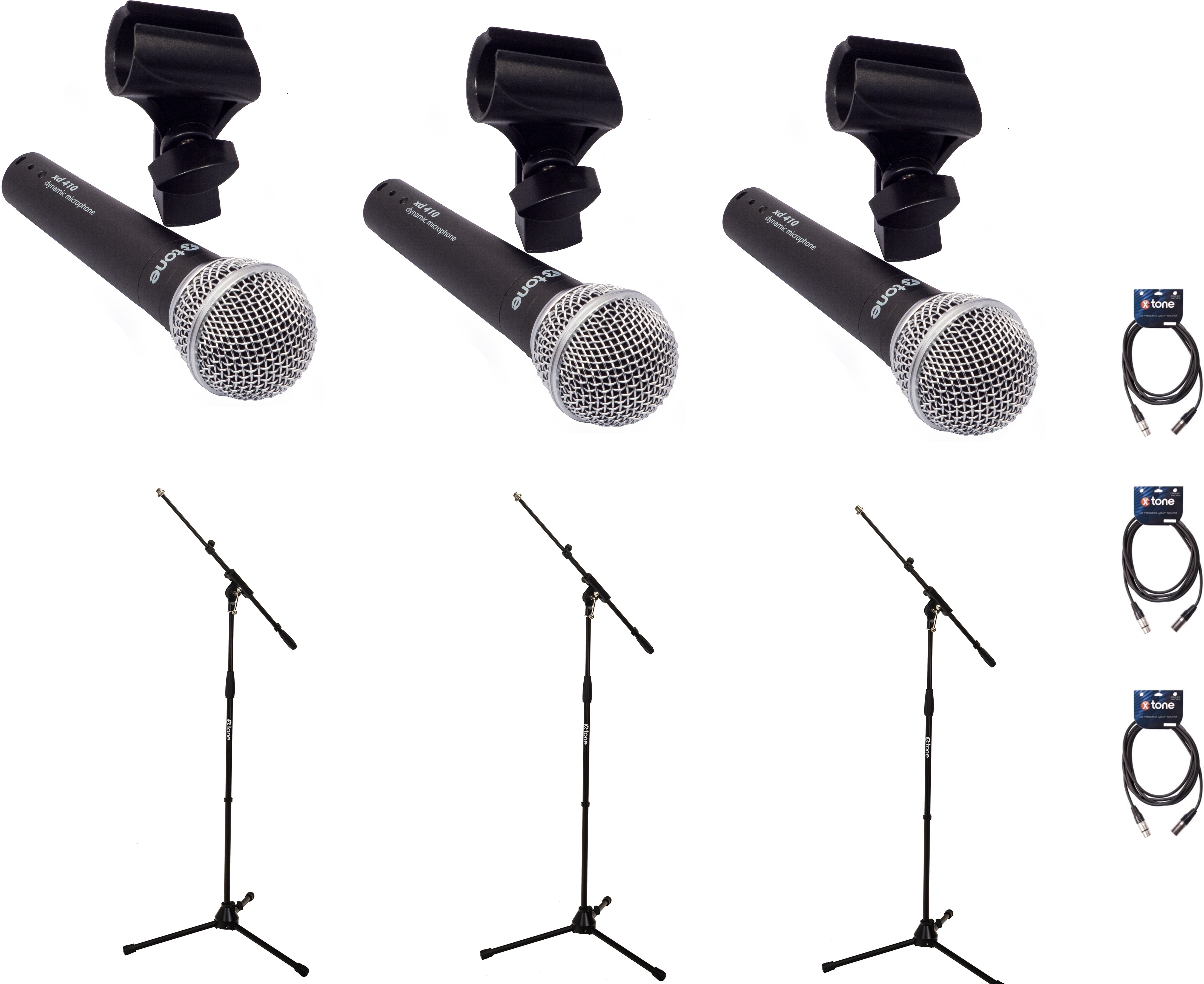 X-tone Bundle 3 Singers - Microphone pack with stand - Main picture