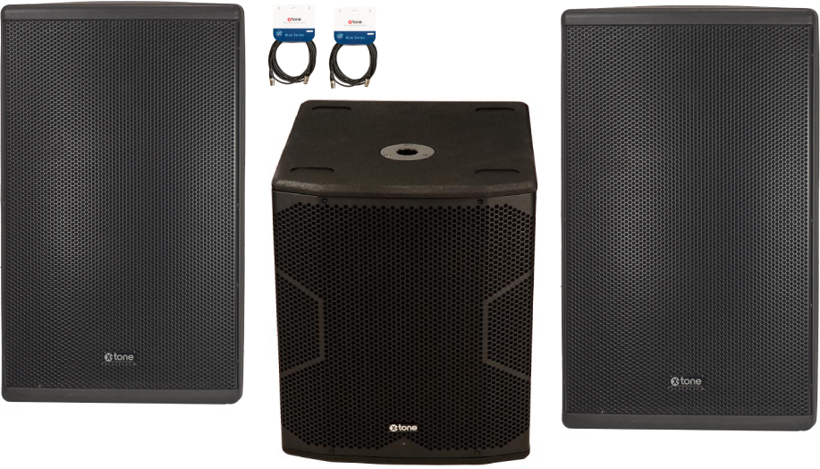 X-tone Xts-15 X 2  + Xts-sub + Xlr / Xlr 6m - Complete PA system - Main picture