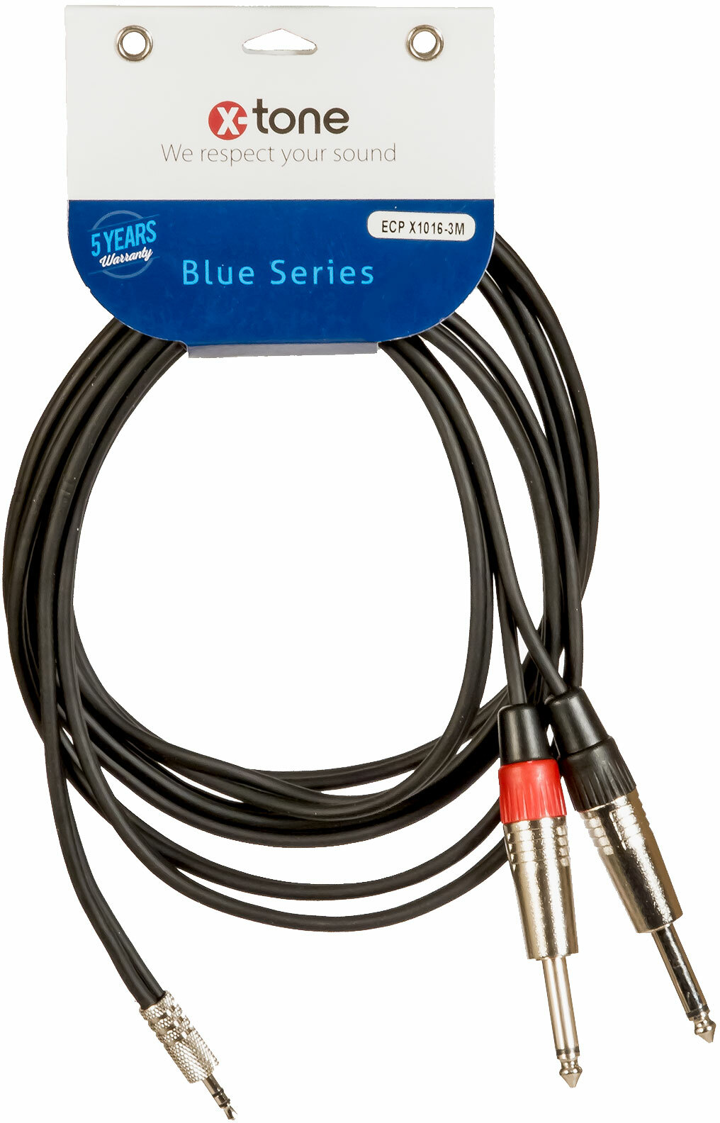 X-tone Mini Jack St / 2 Jack 3m Blue Series (x1016-3m) - Cable - Main picture