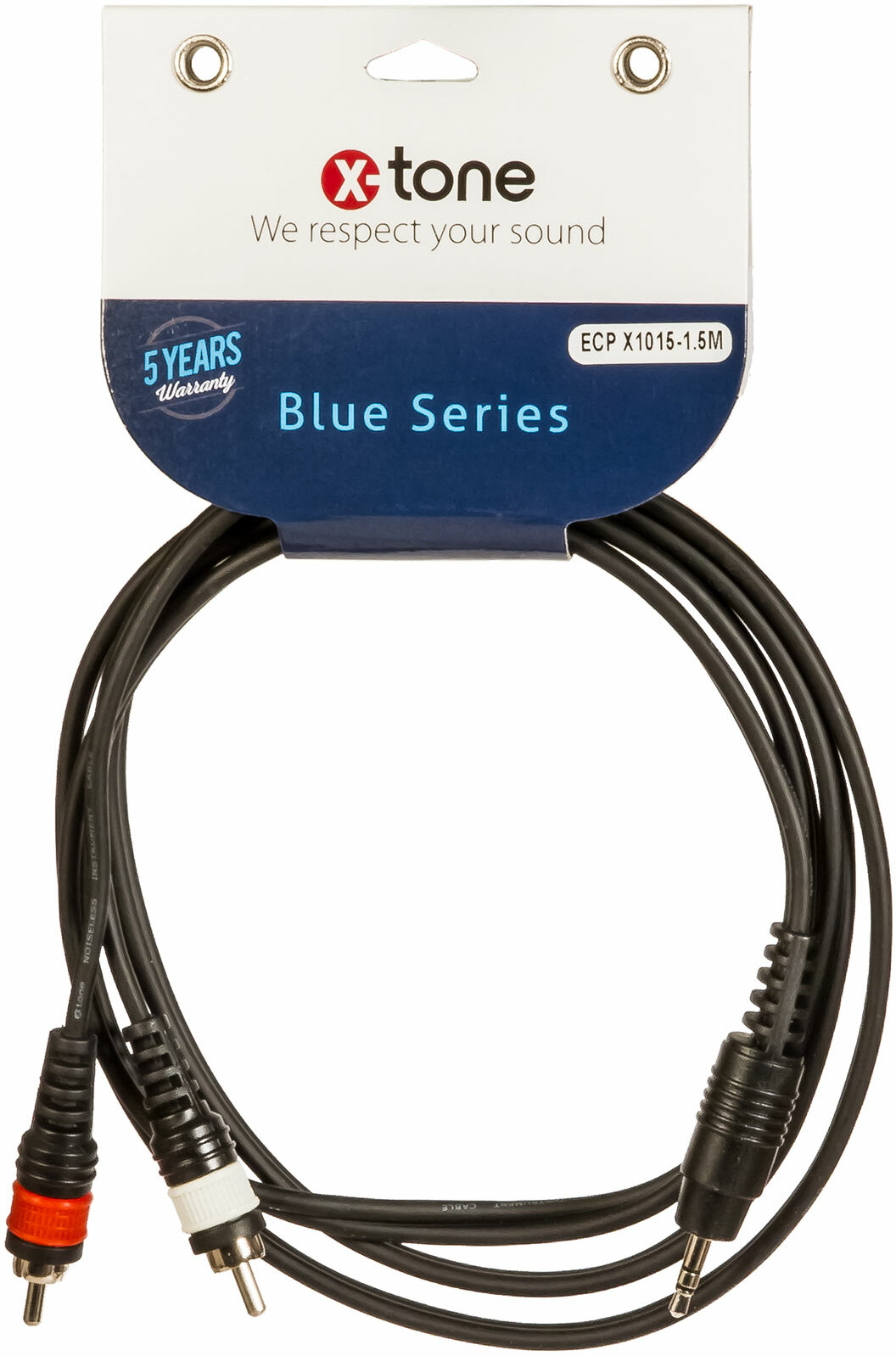 X-tone Mini Jack St / 2 Rca 1.5m Blue Series (x1015-1.5m) - Cable - Main picture