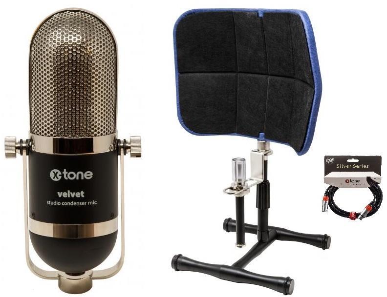 Microphone pack with stand X-tone velvet descreen