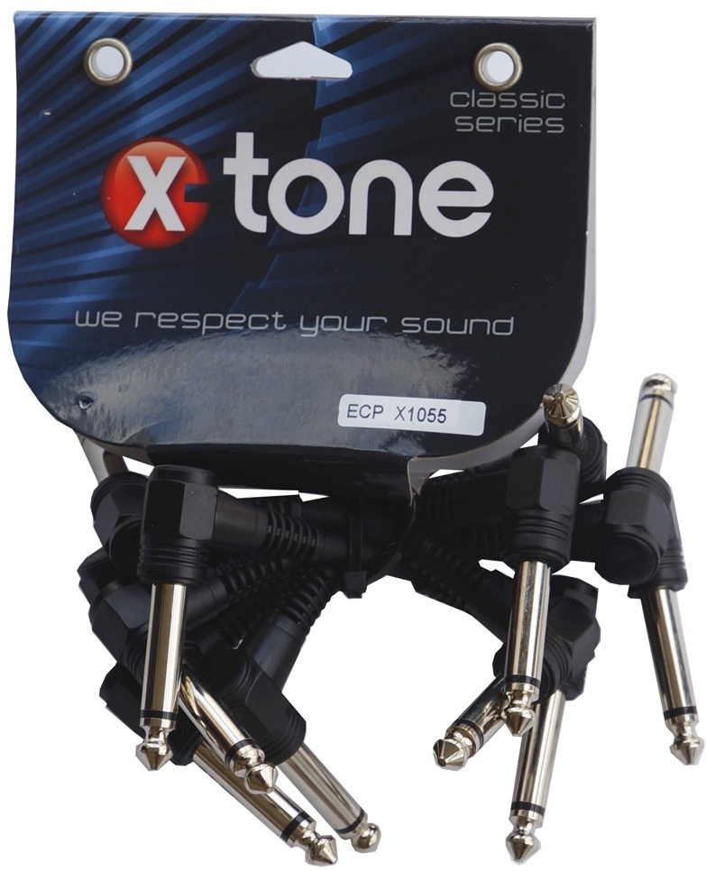 X-tone X1055 Lot De 6 Intrument Patch Cable Jacks Coud?s 8cm Bk - - Patch - Main picture
